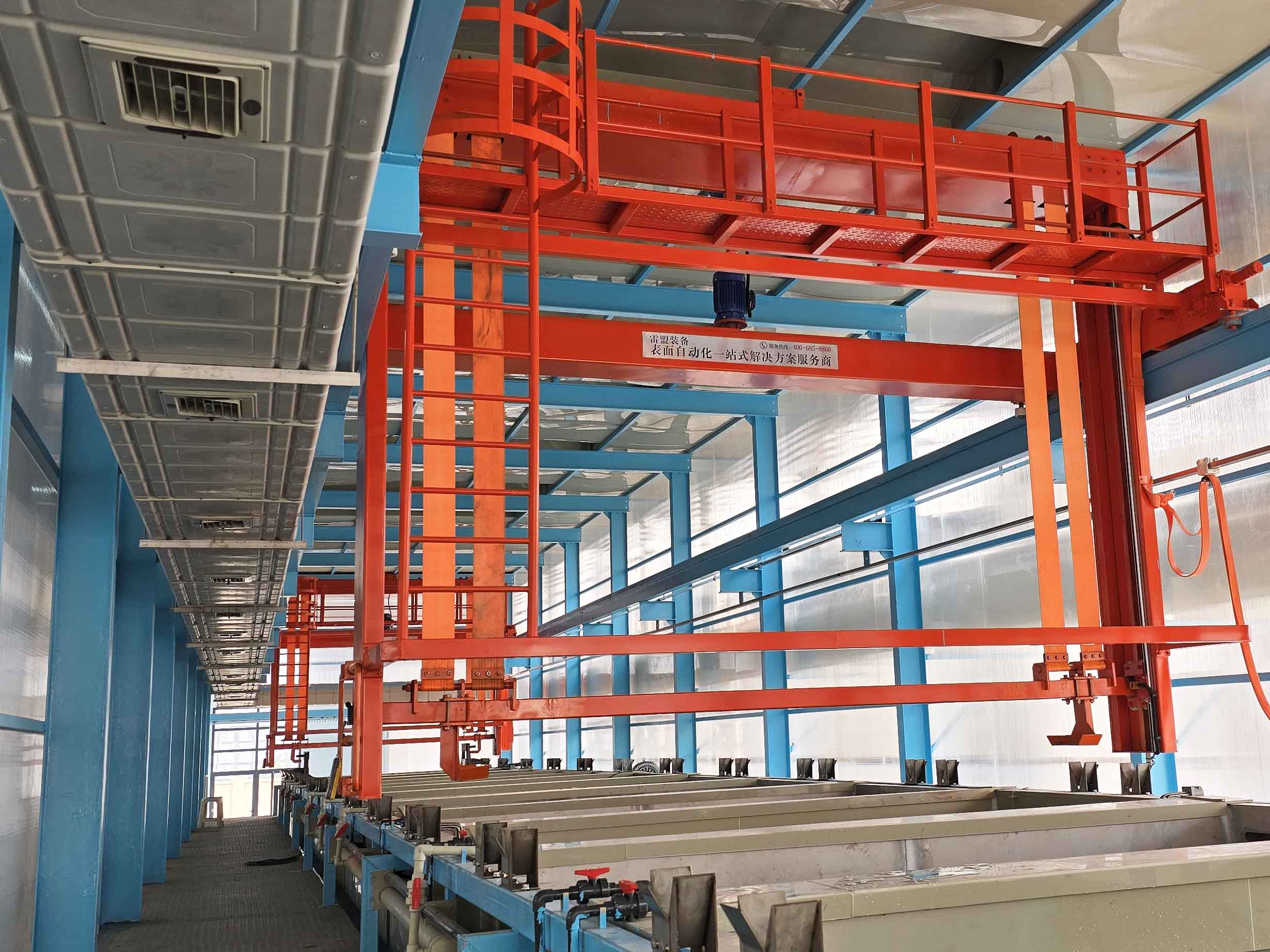 Gantry galvanizing hanging-plating production line