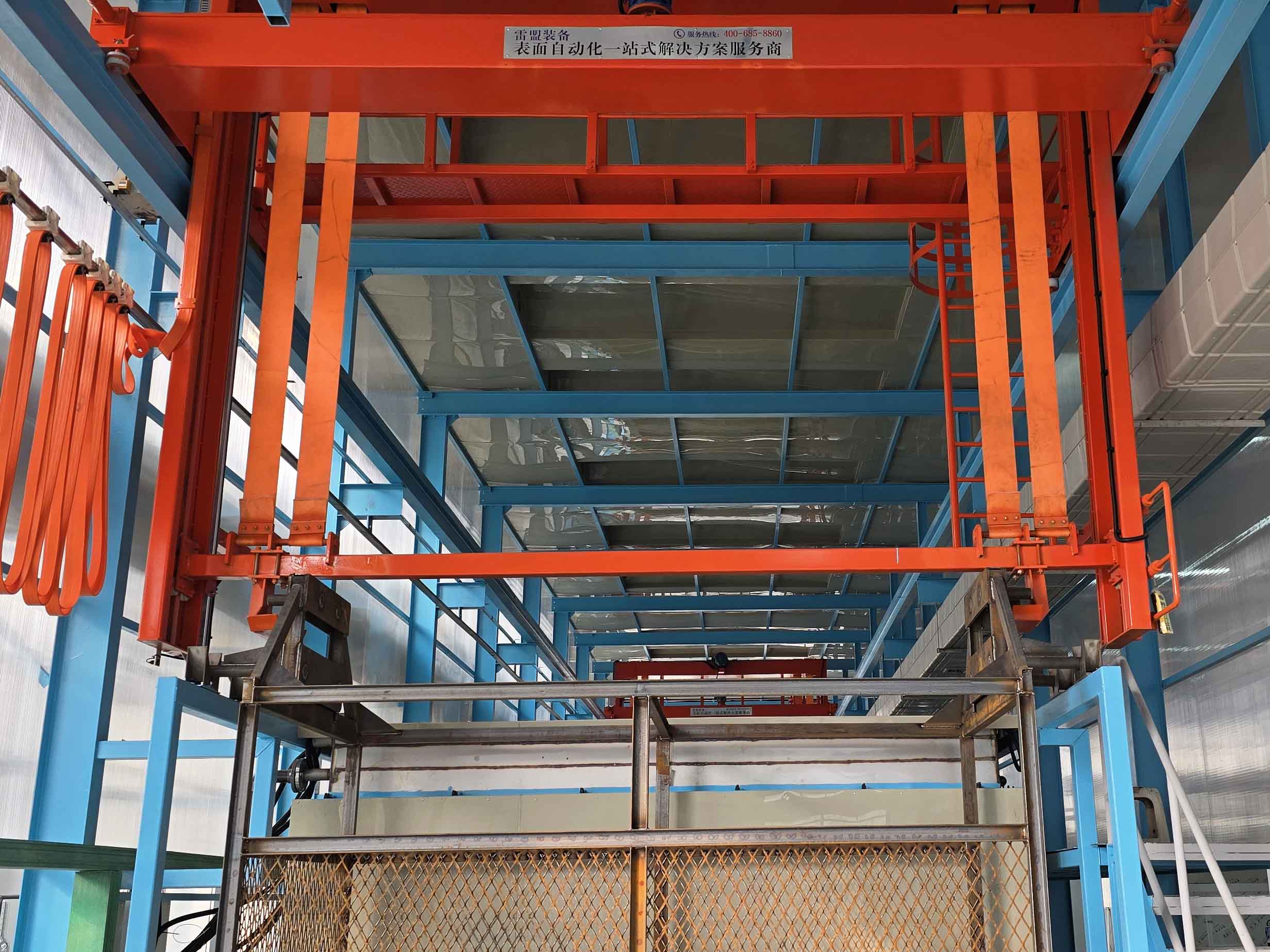 Single arm copper plating hanging production line