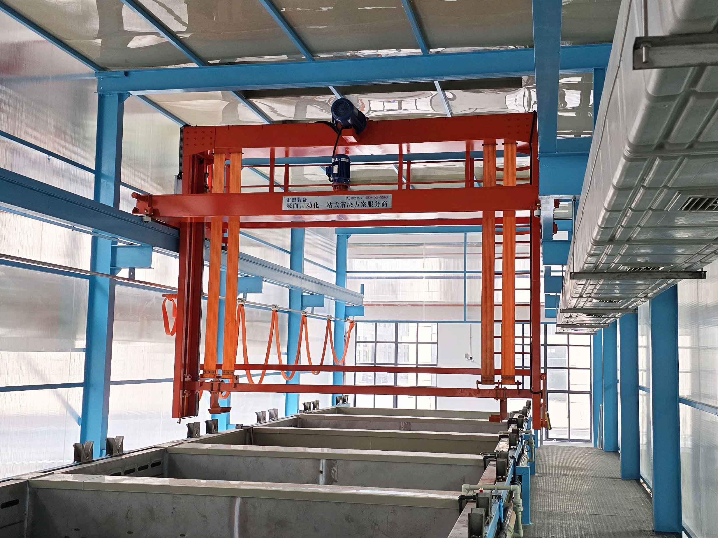 Gantry galvanizing hanging-plating production line